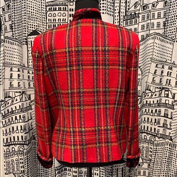 JSJ Petites Stewart Plaid Double Breasted Jacket - Picture 4 of 6